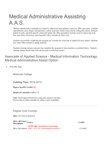 Medical Administrative Assisting A.A.S.