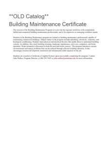 **OLD Catalog** Building Maintenance Certificate