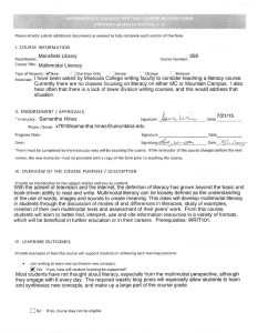Course Title: Multlmodal Literacy