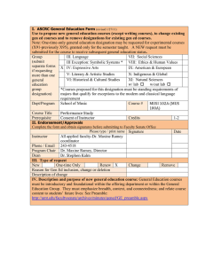 Use to propose new general education courses (except writing courses),... gen ed courses and to remove designations for existing gen...