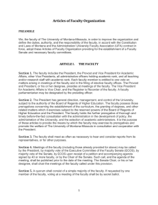 Articles of Faculty Organization  PREAMBLE