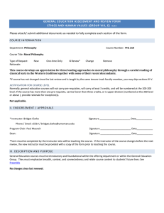 GENERAL EDUCATION ASSESSMENT AND REVIEW FORM COURSE INFORMATION
