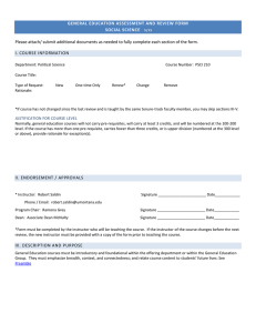 GENERAL EDUCATION ASSESSMENT AND REVIEW FORM SOCIAL SCIENCE I. COURSE INFORMATION