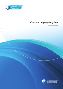 Classical languages guide First examinations 2016