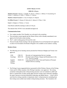 ASCRC Minutes 11/13/12 GBB 225, 2:10 p.m. Members Present: Members Absent/ Excused: