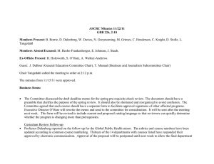 Tangedahl Guest:  J. DeBoer (General Education Committee Chair), T. Manual... ASCRC Minutes 11/22/11