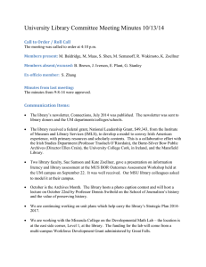 University Library Committee Meeting Minutes 10/13/14