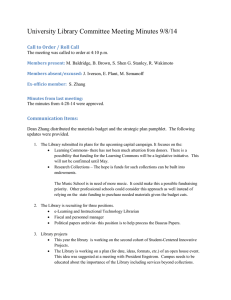University Library Committee Meeting Minutes 9/8/14