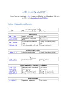 ASCRC Consent Agenda, 11/12/15  College of Humanities and Sciences