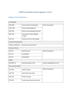 ASCRC Curriculum Consent Agenda, 2/14/12 College of Arts and Science
