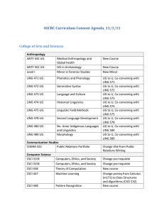 ASCRC Curriculum Consent Agenda, 11/1/11 College of Arts and Sciences