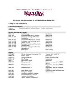 Curriculum changes approved by the Faculty Senate Spring 2007.