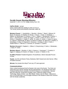 Faculty Senate Meeting Minutes Call to Order