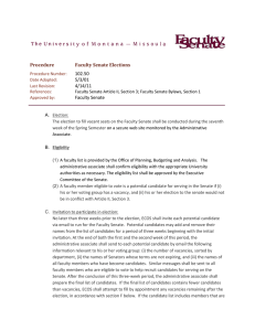 Procedure Faculty Senate Elections 102.50 5/3/01