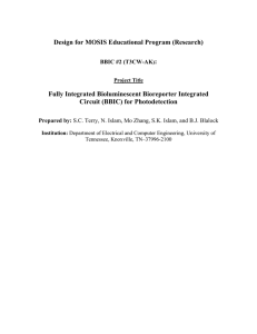 Design for MOSIS Educational Program (Research) : Fully Integrated Bioluminescent Bioreporter Integrated
