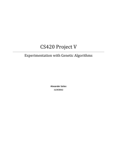 CS420 Project V Experimentation with Genetic Algorithms