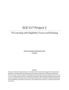 ECE 517 Project 2 TD Learning with Eligibility Traces and Planning