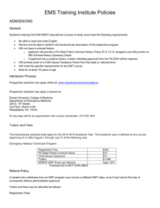 EMS Training Institute Policies ADMISSIONS General