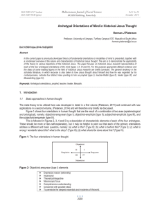 Archetypal Orientations of Mind in Historical Jesus Thought Herman J Pietersen