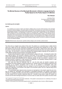 The Minimal Structure of the Meaningful Movements in Albanian Language... Poetical Speech (In the Poetical Speech of D.Mehmet)