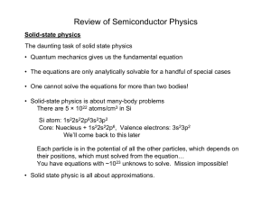 Review of Semiconductor Physics