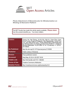 Photo-Attachment of Biomolecules for Miniaturization on Wicking Si-Nanowire Platform Please share