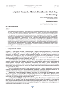 An Epistemic Understanding of Strikes in Selected Secondary Schools Kenya