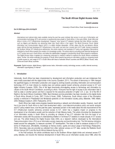 The South African Digital Access Index Mediterranean Journal of Social Sciences