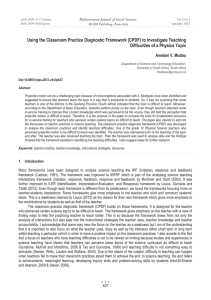 Using the Classroom Practice Diagnostic Framework (CPDF) to Investigate Teaching