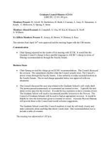 Graduate Council Minutes 4/23/14  Members Present: Members Absent/Excused: