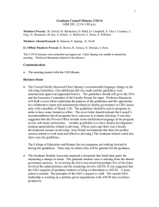 1  GBB 205, 12:10-1:00 p.m. Graduate Council Minutes 2/26/14