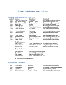 Graduate Council Annual Report 2012-2013 Graduate Council Membership 2012/2013