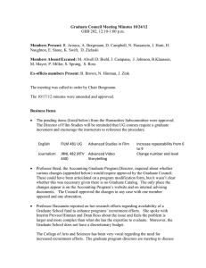 Graduate Council Meeting Minutes 10/24/12  Members Present: Members Absent/Excused: