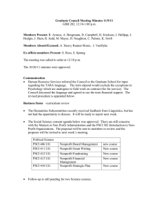 Graduate Council Meeting Minutes 11/9/11  Members Present: