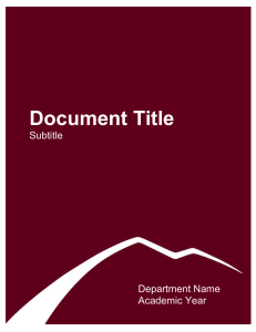 Document Title Subtitle Department Name Academic Year