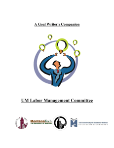 UM Labor Management Committee A Goal Writer's Companion