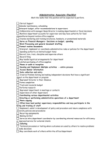 Administrative Associate Checklist