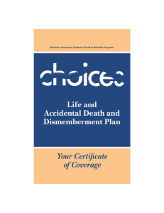 Life and Accidental Death and Dismemberment Plan Your Certifi cate