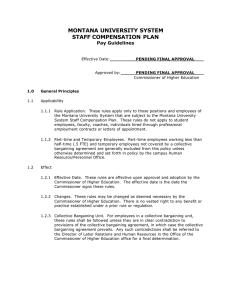 MONTANA UNIVERSITY SYSTEM STAFF COMPENSATION PLAN Pay Guidelines