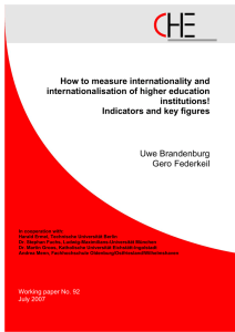 How to measure internationality and internationalisation of higher education institutions!