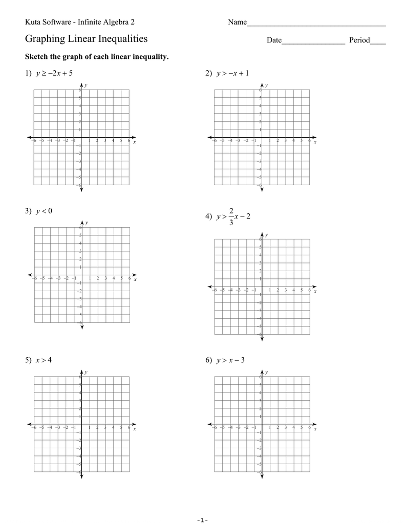 Document 11 With Regard To Graphing Linear Inequalities Worksheet