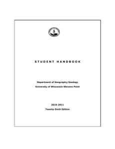 S T U D E N T   H...  Department of Geography/Geology University of Wisconsin-Stevens Point