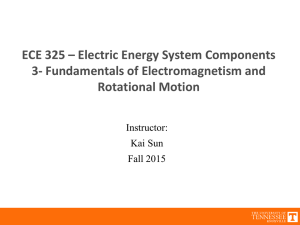 ECE 325 – Electric Energy System Components Rotational Motion Instructor: