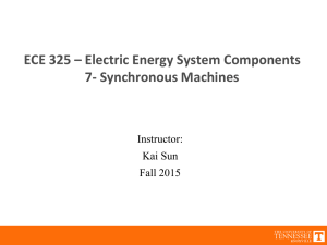 ECE 325 – Electric Energy System Components 7- Synchronous Machines Instructor: Kai Sun
