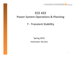 ECE 422  Power System Operations &amp; Planning 7 ‐ Transient Stability Spring 2015