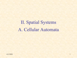 II. Spatial Systems A. Cellular Automata 5/29/2016 1