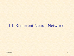 III. Recurrent Neural Networks 5/29/2016 1