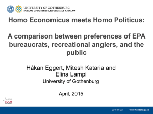 Homo Economicus meets Homo Politicus:  A comparison between preferences of EPA