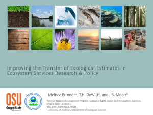 Improving the Transfer of Ecological Estimates  in Melissa Errend