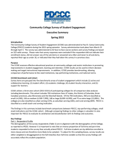 Community College Survey of Student Engagement Executive Summary Spring 2015